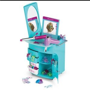 American Girl Truly Blue Hairstyling Caddy with Cape